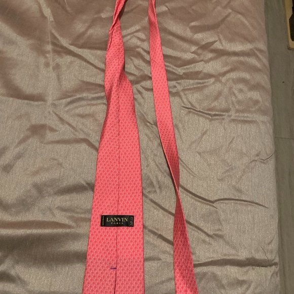 Lanvin Paris pink wide neck tie 100% silk - Picture 1 of 2